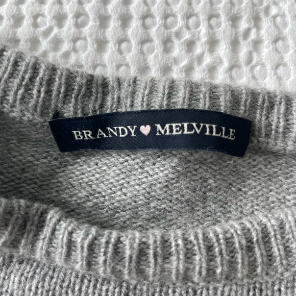 Brandy Melville - Collegiate Stripe Sweater, Grey/White/Black - Picture 3 of 3